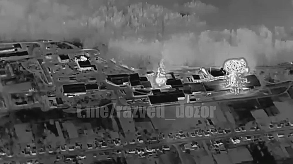 Удар дронов-камикадзе «Герань-2» по производственному цеху в городе Богодухов Харьковской области