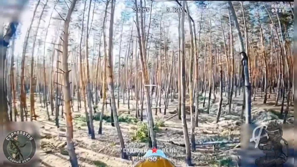 Харьковское направление.. Расчёт FPV-группы «Антагонист» уничтожил САУ 2С3 «Акация» На кадрах объективного контроля можно рассмотреть результат детонации БК