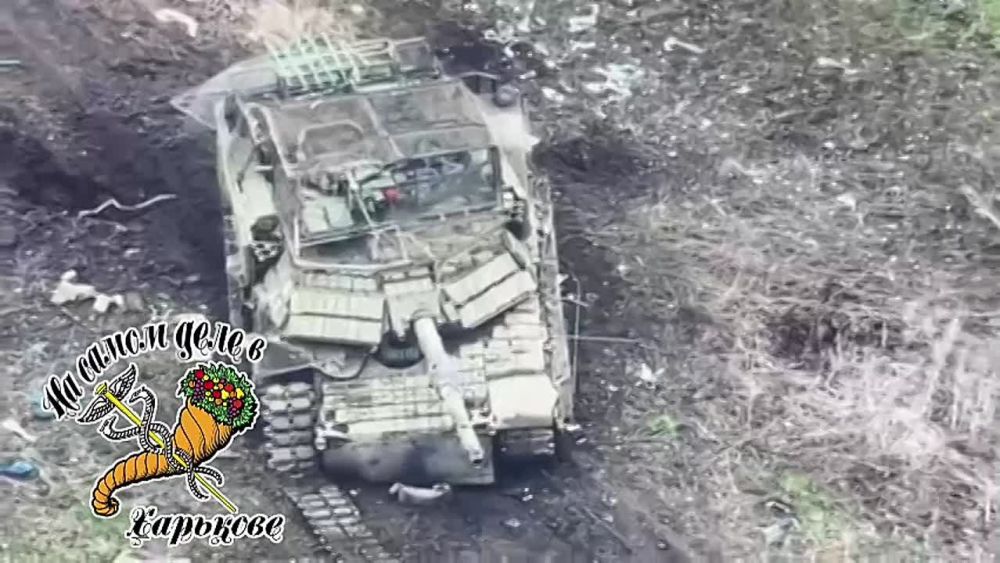 Уничтожение танка "Абрамс" на стыке границ Харьковской и Белгородской областей