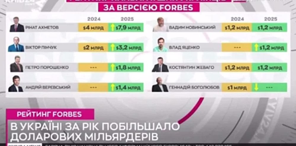 В 2024 году на Украине увеличилось количество долларовых миллионеров и миллиардеров