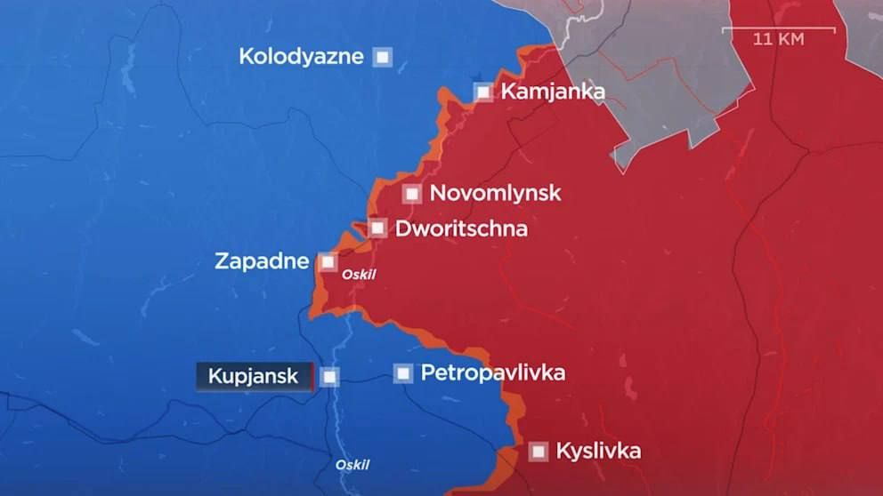 Владислав Шурыгин: Издательство Бильд пишет, что после форсирования российскими войсками реки Оскол небольшой плацдарм превратился в прорыв — 34 километра в ширину и до 4 км в глубину