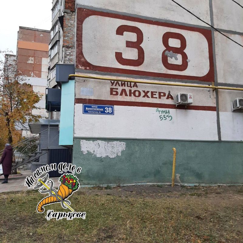 В Харькове закрасили название улицы Блюхера