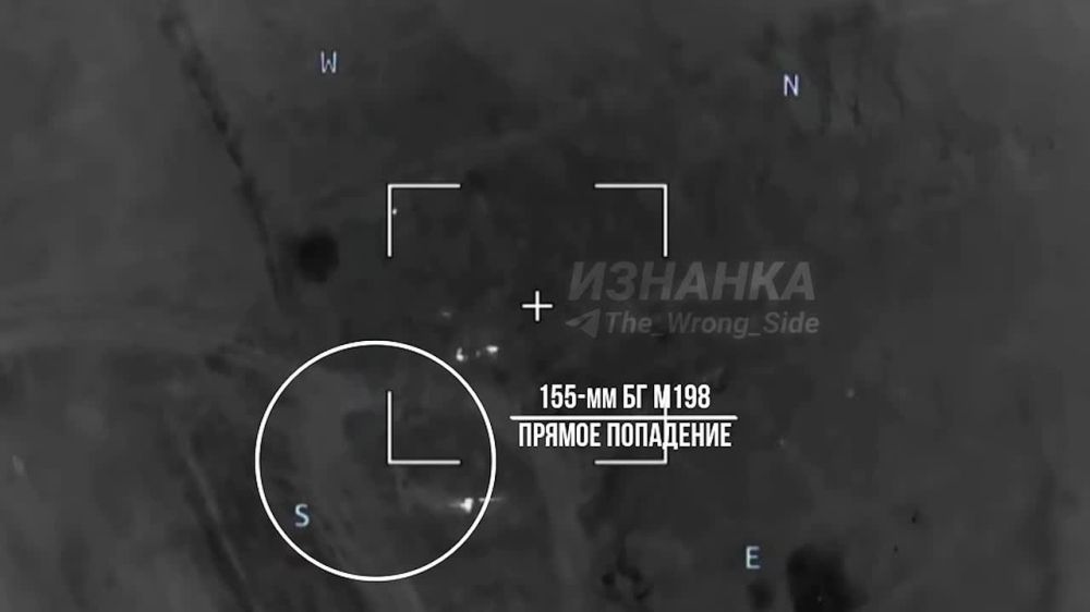 Уничтожение 155-мм буксируемой гаубицы "М198" барражирующим боеприпасом «Ланцет» в районе н.п. Ольговка Харьковской области