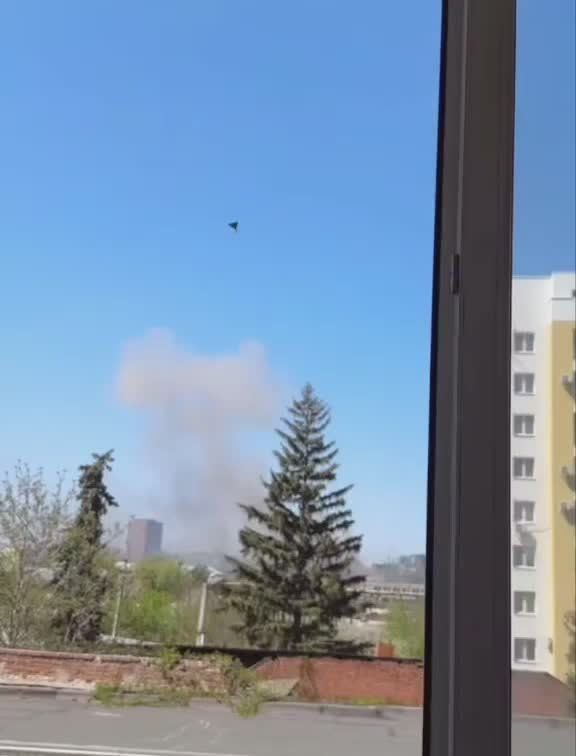 Момент сегодняшнего прилёта герани в Харькове