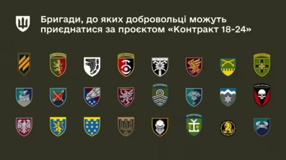 Минобороны Украины увеличило количество бригад, с которыми могут заключить контракт 18-24-летние