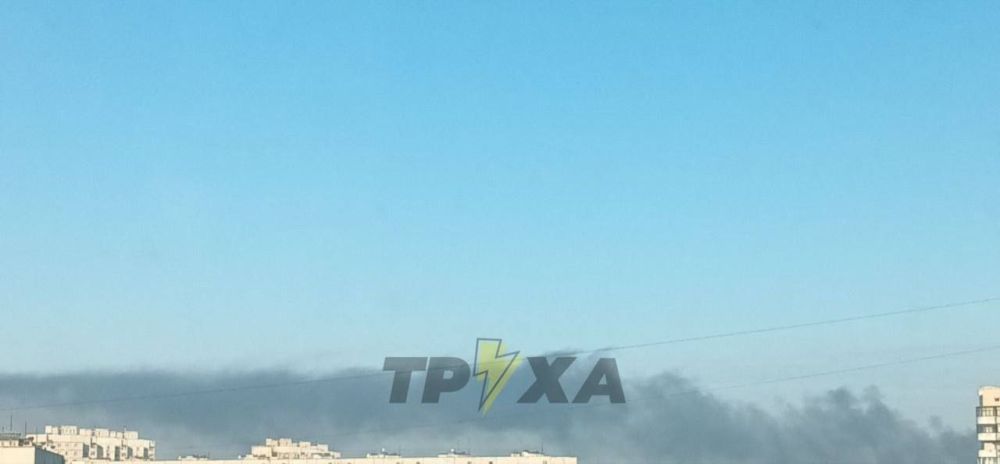 Утренний пожар в Харькове после налёта дронов