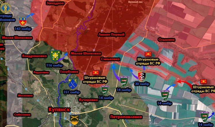 ВСУ предприняли ряд контратак в направлении Синьковки, пытаясь навязать стрелковый бой в лесном массиве южнее Лимана Первого
