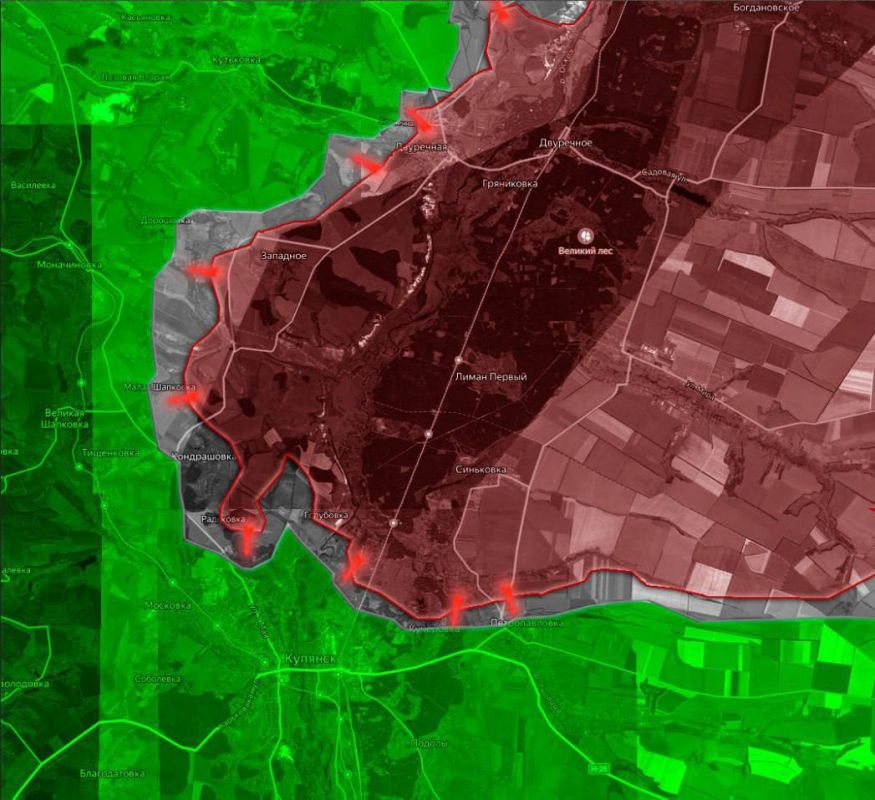 «На Купянском направлении ВС РФ захватили населенный пункт Радьковка, расположенный на правом берегу реки Оскол, в паре километров от северных окраин Купянска