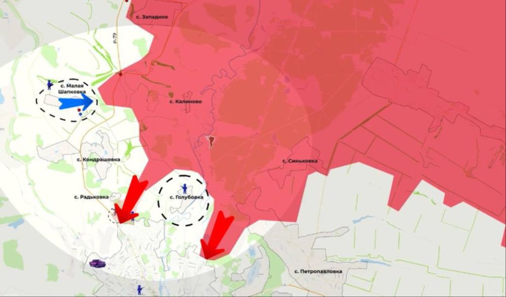 Купянское направление. Наши ДРГ проникли в тыл противника южнее Радьковки и закрепились в лесном массиве, где ведут стрелковые бои с вражескими войсками