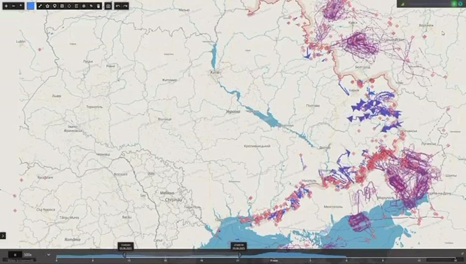 Хохлы визуализировали сегодняшнюю ракетно-дроновую атаку по Украине