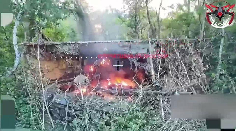 Операторы БпЛА из 6й армии обнаружили ещё один хорошо замаскированный танк ВСУ Т-72 и уничтожили машину ударами оптоволоконных дронов