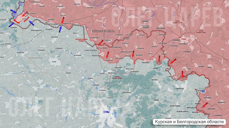 Олег Царёв: Фронтовая сводка 9 июля. На Херсонском направлении ВС РФ уничтожили пункты управления БПЛА вместе с личным составом в Тягинке и Антоновке Олег Царёв: Фронтовая сводка 9 июля. На Херсонском направлении ВС РФ уничтожили пункты управления БПЛА вместе с личным составом в Тягинке и Антоновке