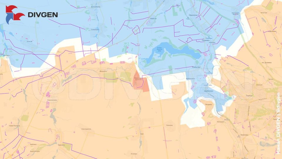 Изменения на карте за прошедшие сутки по версии "Divgen":