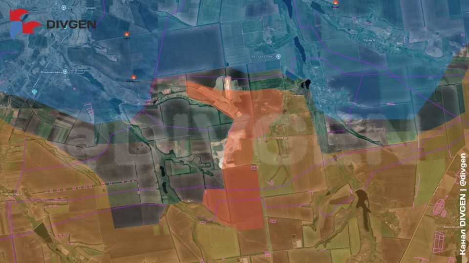 1. Российская армия продвинулась западнее Полтавки