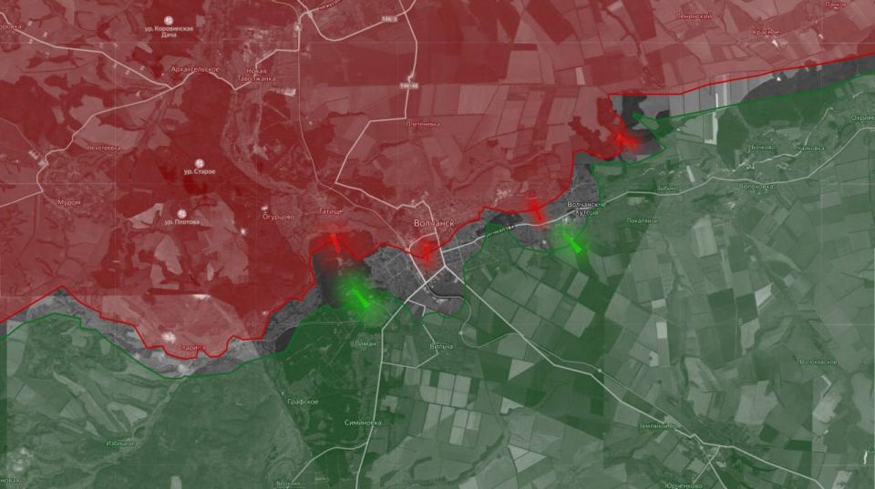 «На Харьковском направлении в районе Волчанска продолжаются ожесточенные бои на левом берегу р. Волчья