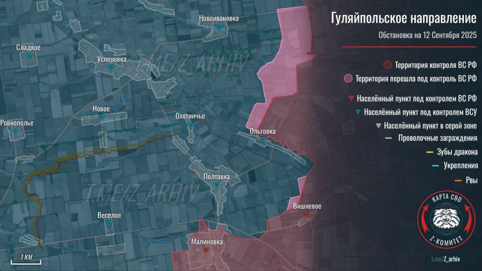 Ситуация на фронте к югу от Красноармейска до Гуляйполя Ситуация на фронте к югу от Красноармейска до Гуляйполя