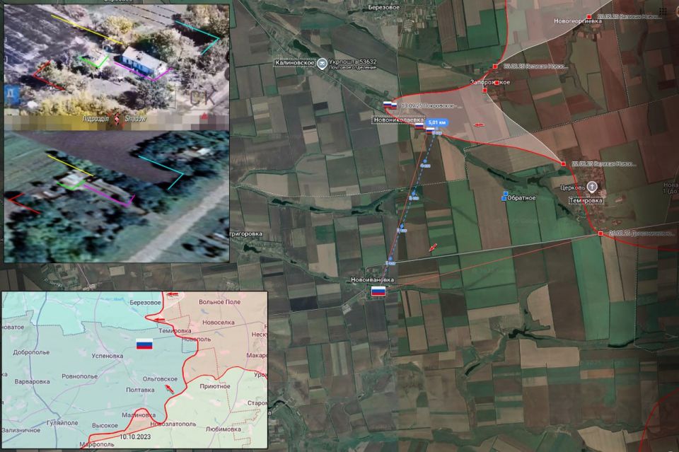 Российские войска продвинусь за сутки сразу на 5 километров на Гуляйпольском направлении, зашли в Новоивановку и завязали бои за освобождение этого населенного пункта