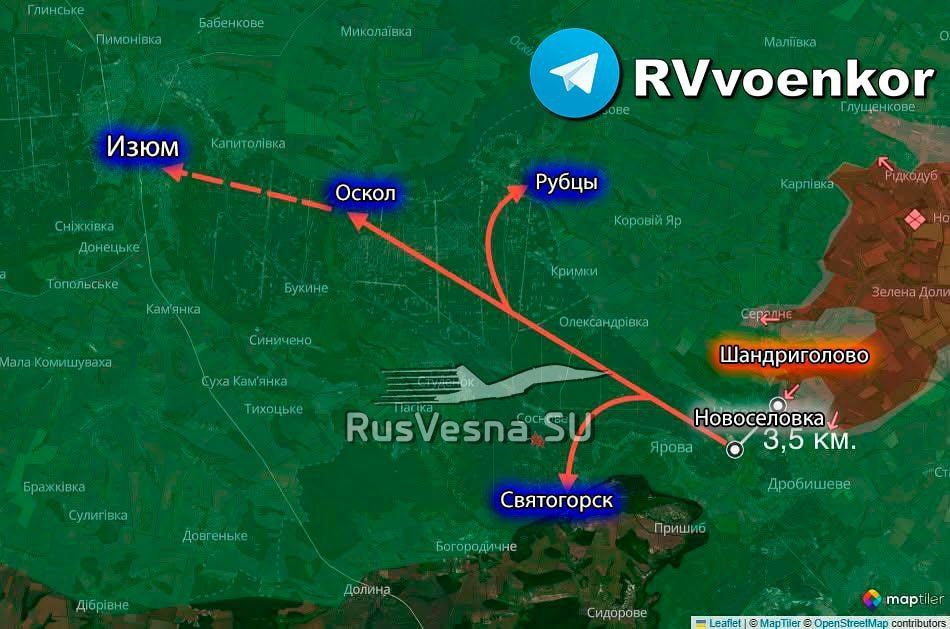 Угрожающий сценарий развития событий на фронте для Изюма публикует украинский чиновник