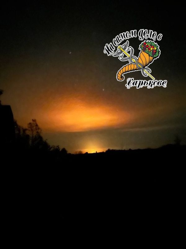 Зарево от пожара в Харьковской области становится всё ярче