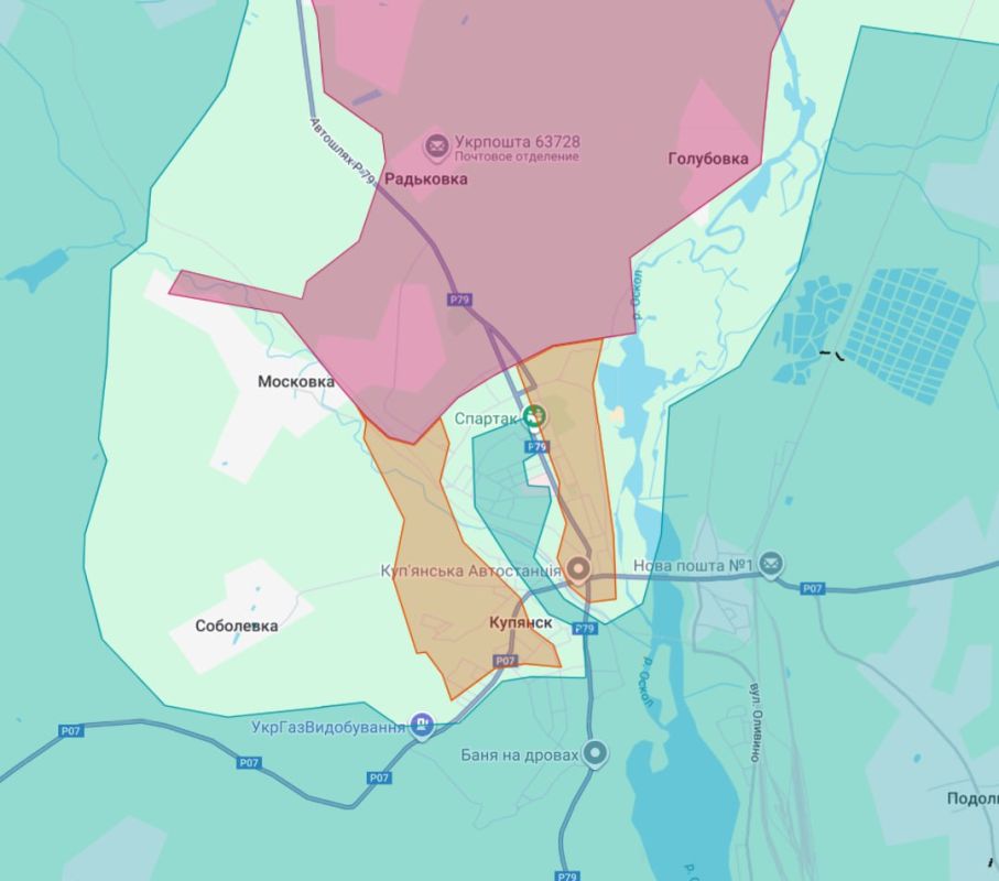 Примерная ситуация по контрою территории в Купянске на текущий момент Примерная ситуация по контрою территории в Купянске на текущий момент