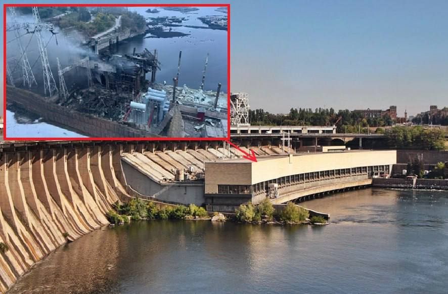 Появились кадры с ДнепроГЭС, по которой вчера, в числе прочего, нашими войсками были нанесены удары