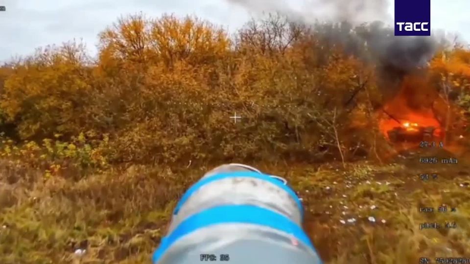 Бойцы РФ уничтожили замаскированный танк ВСУ на харьковском направлении