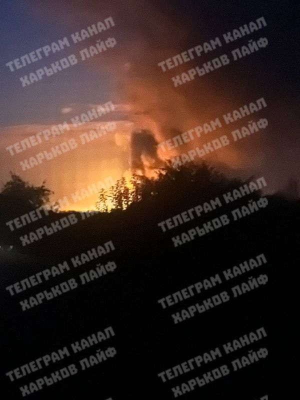 Видео пожаров в Харькове после прилетов