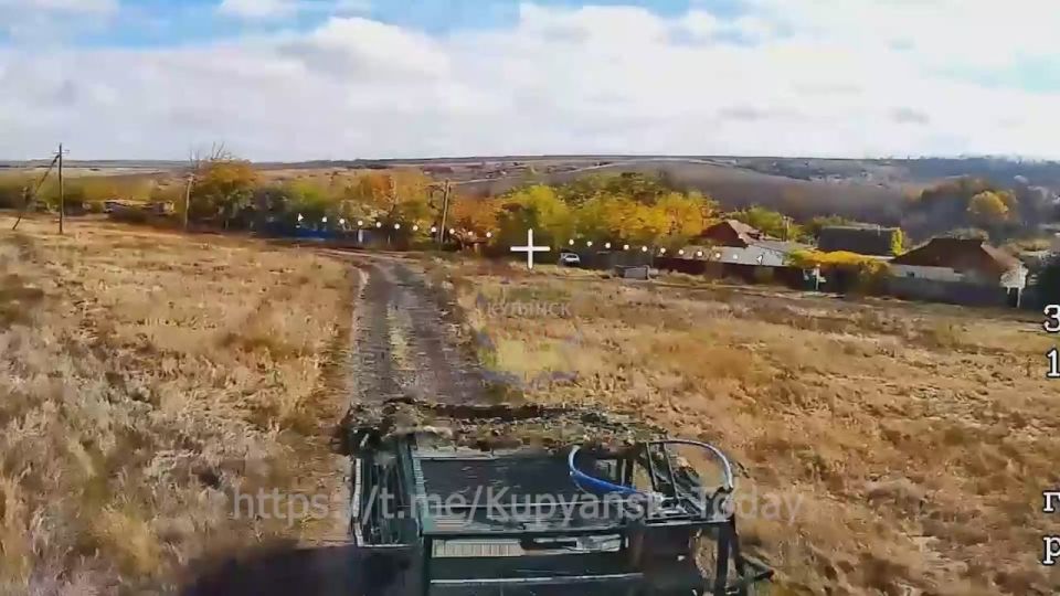 Красивый вид на уничтожение броневика "Козак" ВСУ в районе Купянска