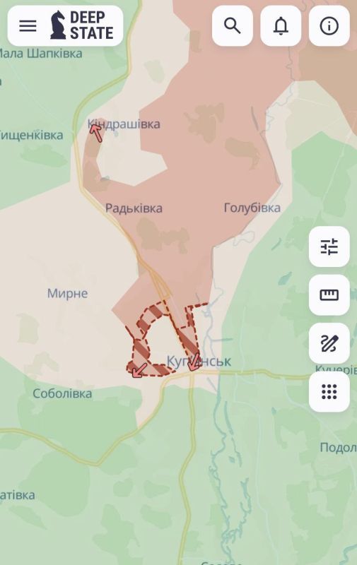 Бандеровский дипстейт опубликовал карту происходящего в Купянске
