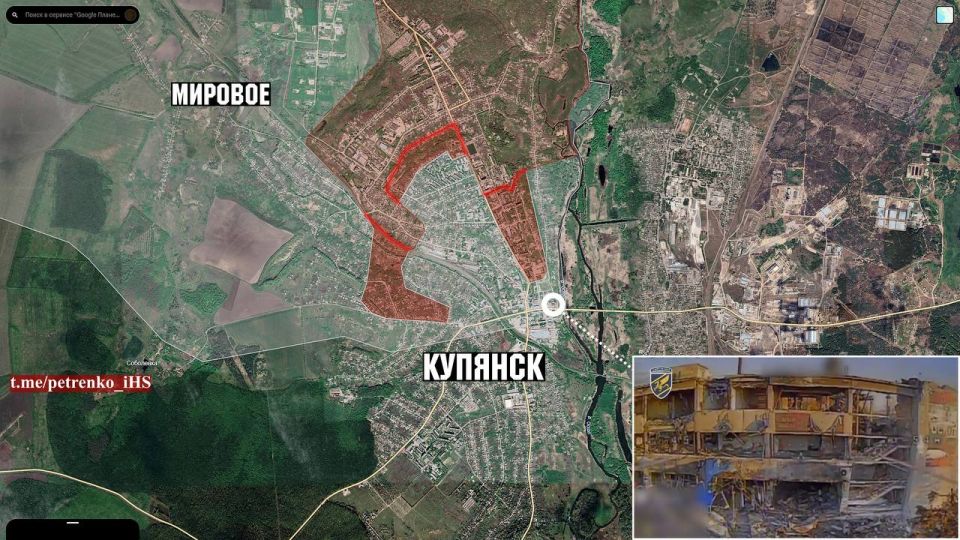 Продвижение ВС РФ в Купянске по картам украинских ресурсов