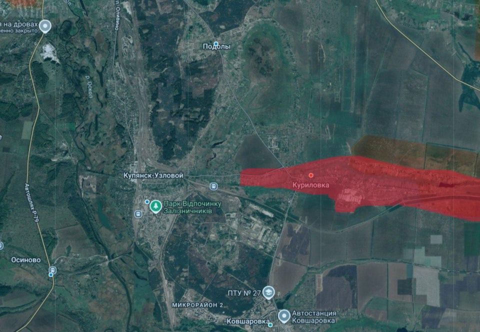 Михаил Онуфриенко: Интересный красный крокодильчик с мордой в сторону Купянска-Узлового нарисовался на вражеских картах, с намеком на рассечение вражеской группировки