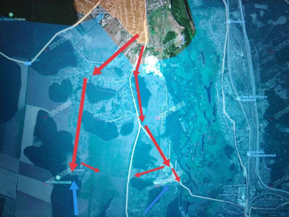 Юрий Котенок: Купянское направление. Подразделения ГрВ "Запад" продвинулись южнее Купянска и взяли под контроль село Садовое и отразили контратаку противника с юга, со стороны Петровки — Осиново