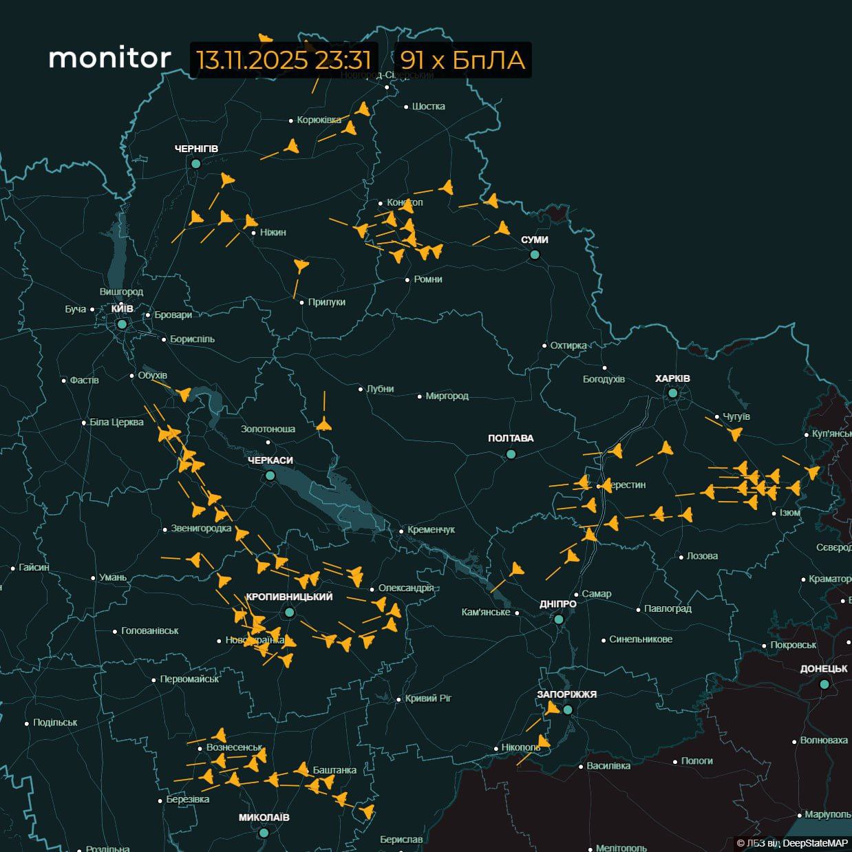Тяжкая ночь для Украины: взрывы и пожары в Чугуеве и Черкасах, около 100 дронов атакуют, цель - Киев, в море носители "Калибров" Тяжкая ночь для Украины: взрывы и пожары в Чугуеве и Черкасах, около 100 дронов атакуют, цель - Киев, в море носители "Калибров"