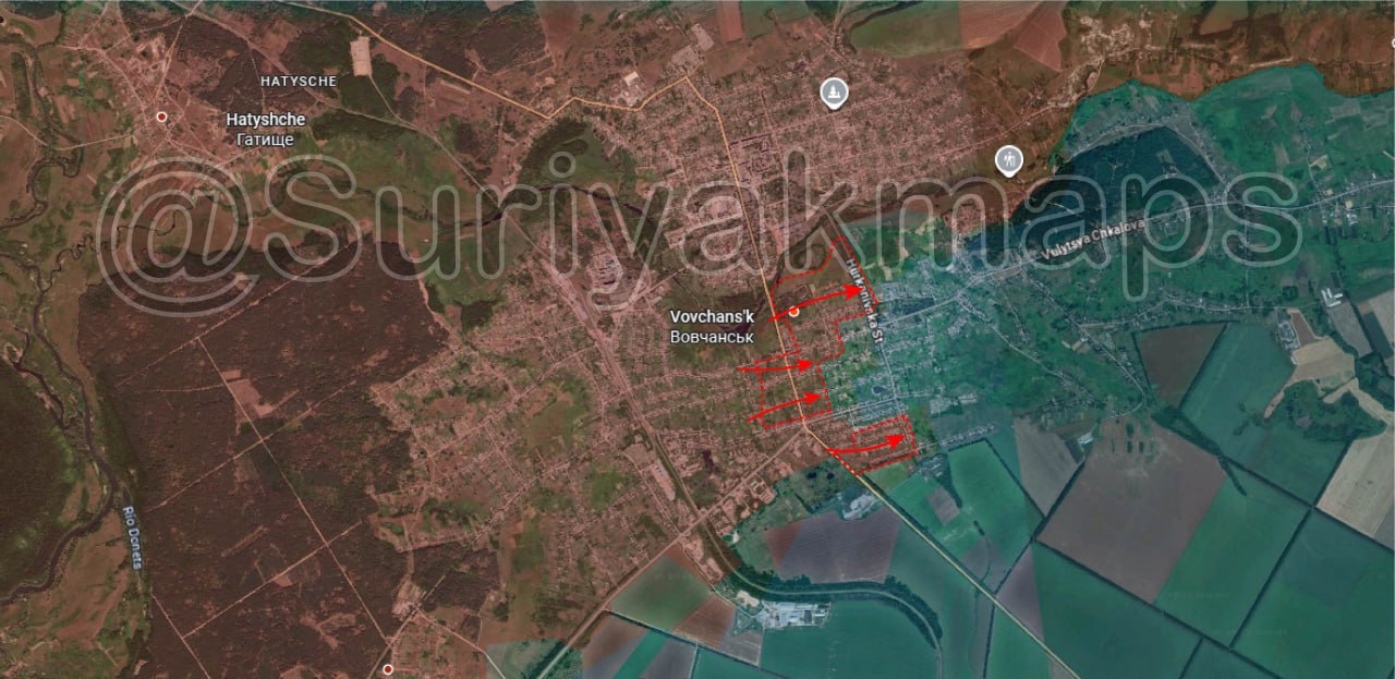 Обстановка к северу от Харькова: В течение последней недели российская армия продолжила наступление в южной части города Волчанска