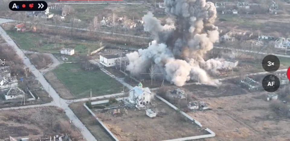 Высокоточное уничтожение авиационной ракетой Х-38 ПВД ВСУ в н.п. Вильча в полосе наступления ГВ "Север" на Волчанском направлении в Харьковской области