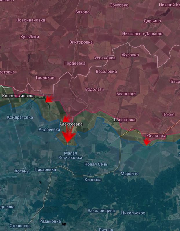 Сумское направление. Алексеевка вся под полным контролем наши сил, противник контратакует малыми группами