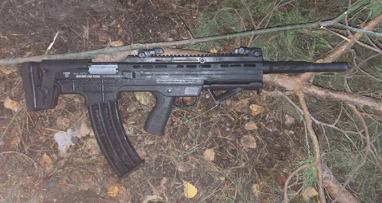 Трофейное гладкоствольное полуавтоматическое ружье Safari HG-105M, украинского производства, взятое бойцами отряда «Шторм» 7-го отдельного гвардейского мотострелкового полка на Харьковском направлении