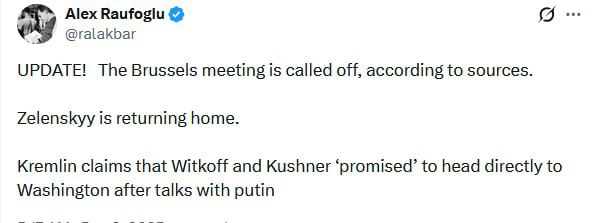Зеленский возвращается на Украину, не дождавшись встречи с Уиткоффом, утверждает журналист Kyiv Post