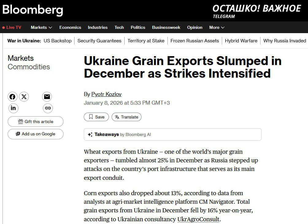 Не надо было нарушать "зерновую сделку"