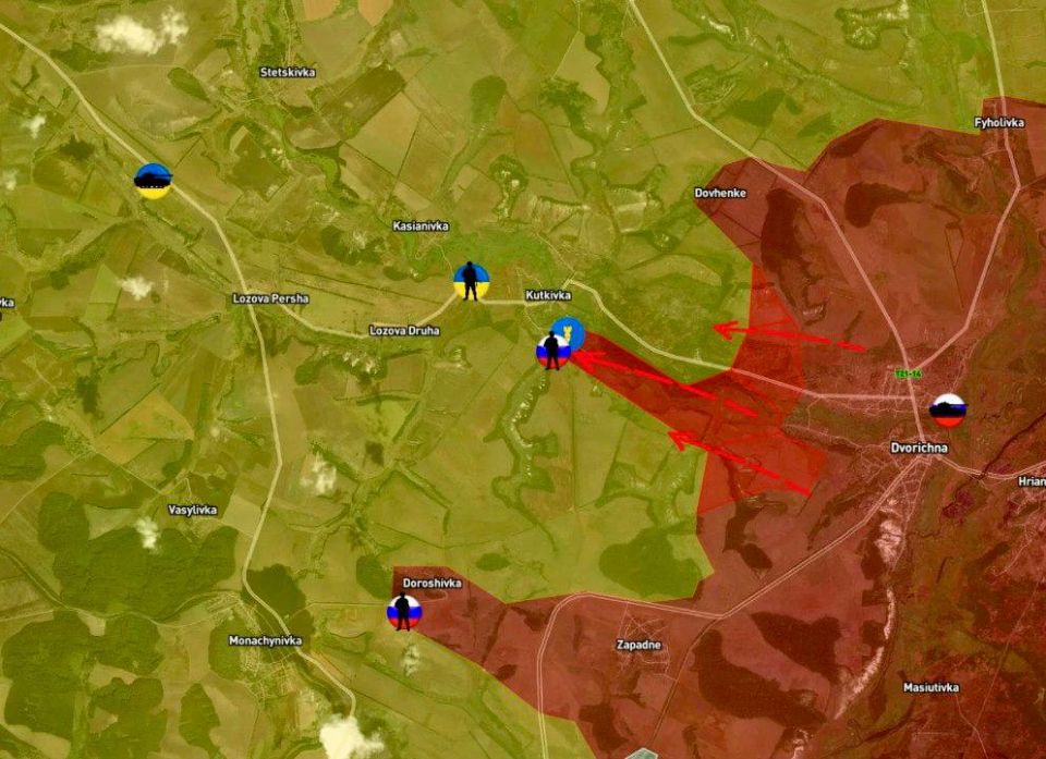 Родион Северьянов: ВС РФ продвинулись на 3,5 км западнее Двуречной и заняли новые позиции в жилой застройке н.п Кутьковка, Купянское направление