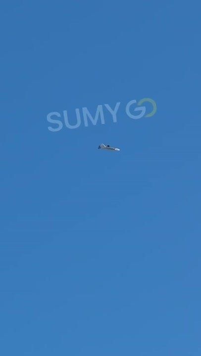 В Сумах местные жители публикуют видео, как "Гербера" скидывает FPV-дрон