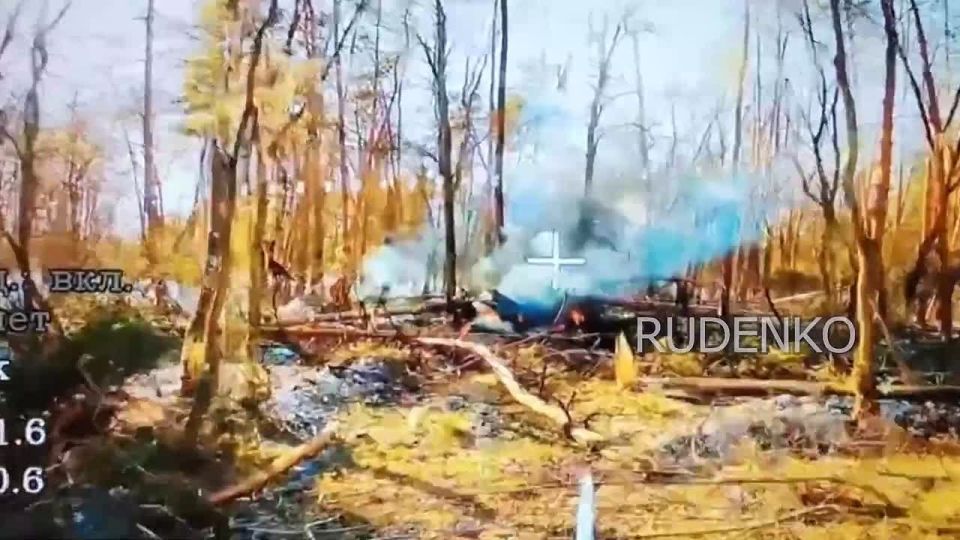 Андрей Руденко: Кадры объективного контроля уничтожения самоходной артиллерийской установки ВСУ на замаскированной позиции оператором FPV-дронов войск беспилотных систем ГрВ «Север» в Харьковской области