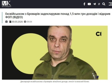 Генштаб кормит лучше. Экс-начальник Броварского районного ТЦК, которого журналисты когда-то поймали за сомнительное богатство, в 2025 году скромно задекларировал больше 1,5 миллиона гривен доходов