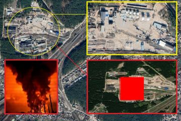 Благодаря спутникам NASA мы узнаём, что ночью в Мерефе Харьковской области дроны нанесли удар по НПЗ, находящимся в районе Мерефянского завода железобетонных конструкций