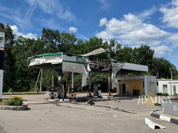 Богодухов. Последствия удара Молнией по АЗС