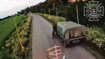 Уничтожение грузовика с ВСУшниками в Харьковской области