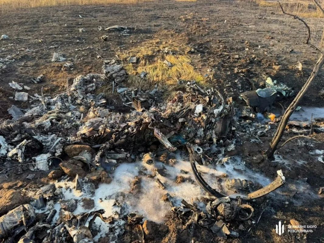 Кадры обломков сбитого истребителя МиГ-29 ВВСУ в Одесской области Кадры обломков сбитого истребителя МиГ-29 ВВСУ в Одесской области